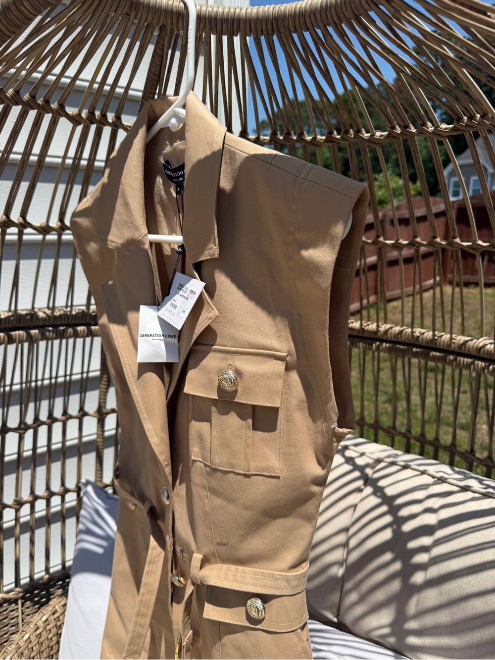 Generation Love Tan Utility Mini Dress - Picture 4 of 6